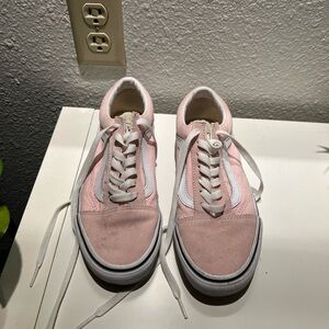 Vans Pink and White Women's Sneakers